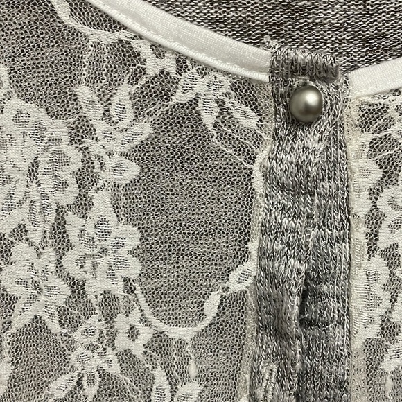 Heather grey and Lace top - Picture 2 of 10